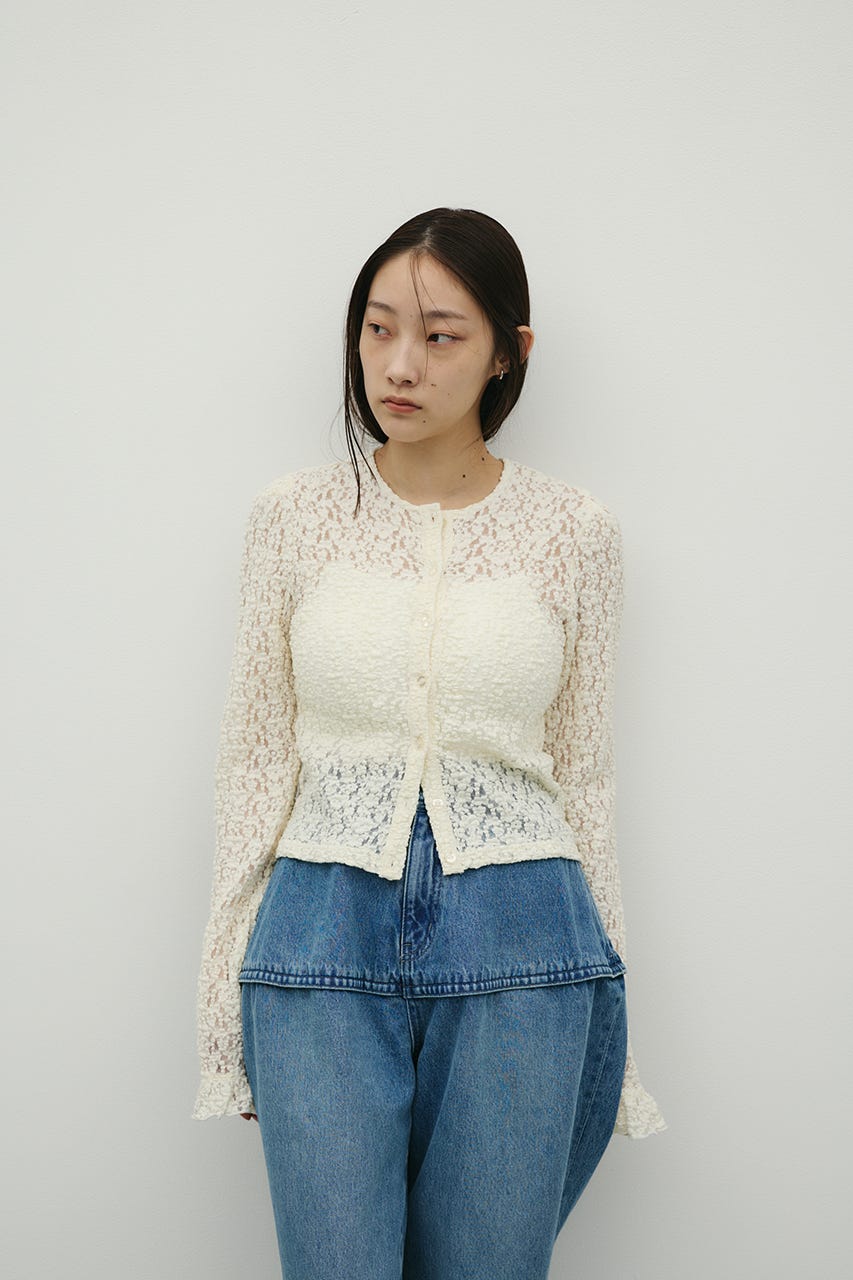 タックショルダーレースカーデ IVOY FREE