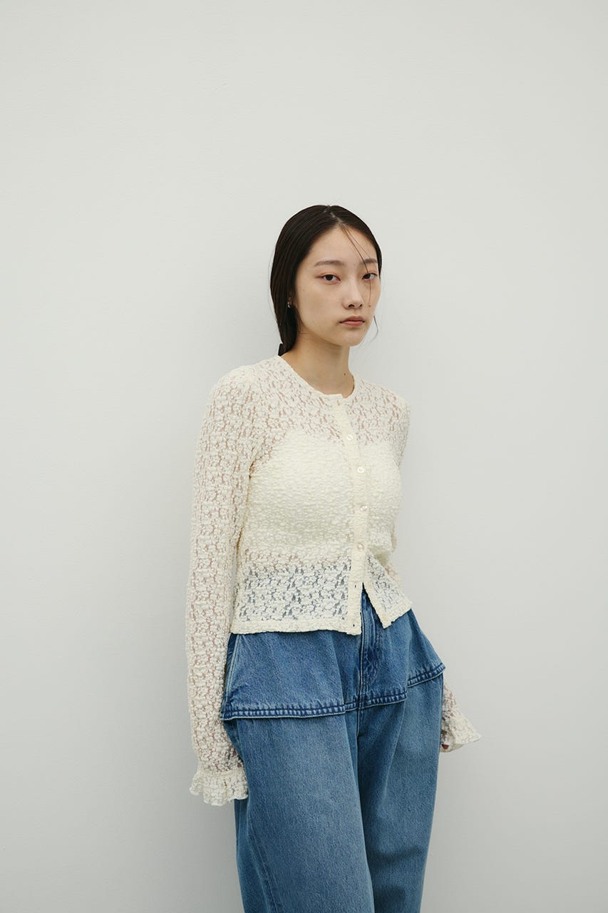 タックショルダーレースカーデ IVOY FREE