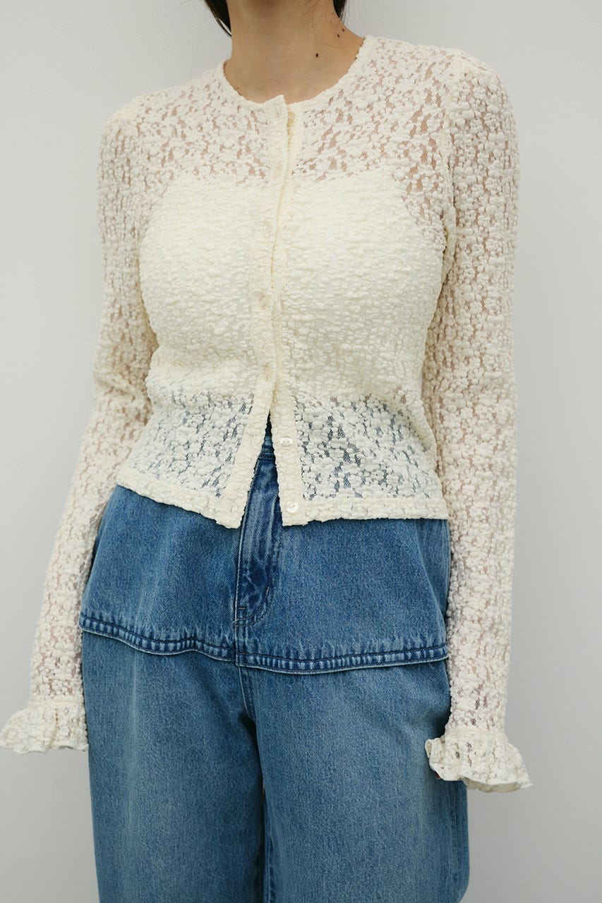 タックショルダーレースカーデ IVOY FREE