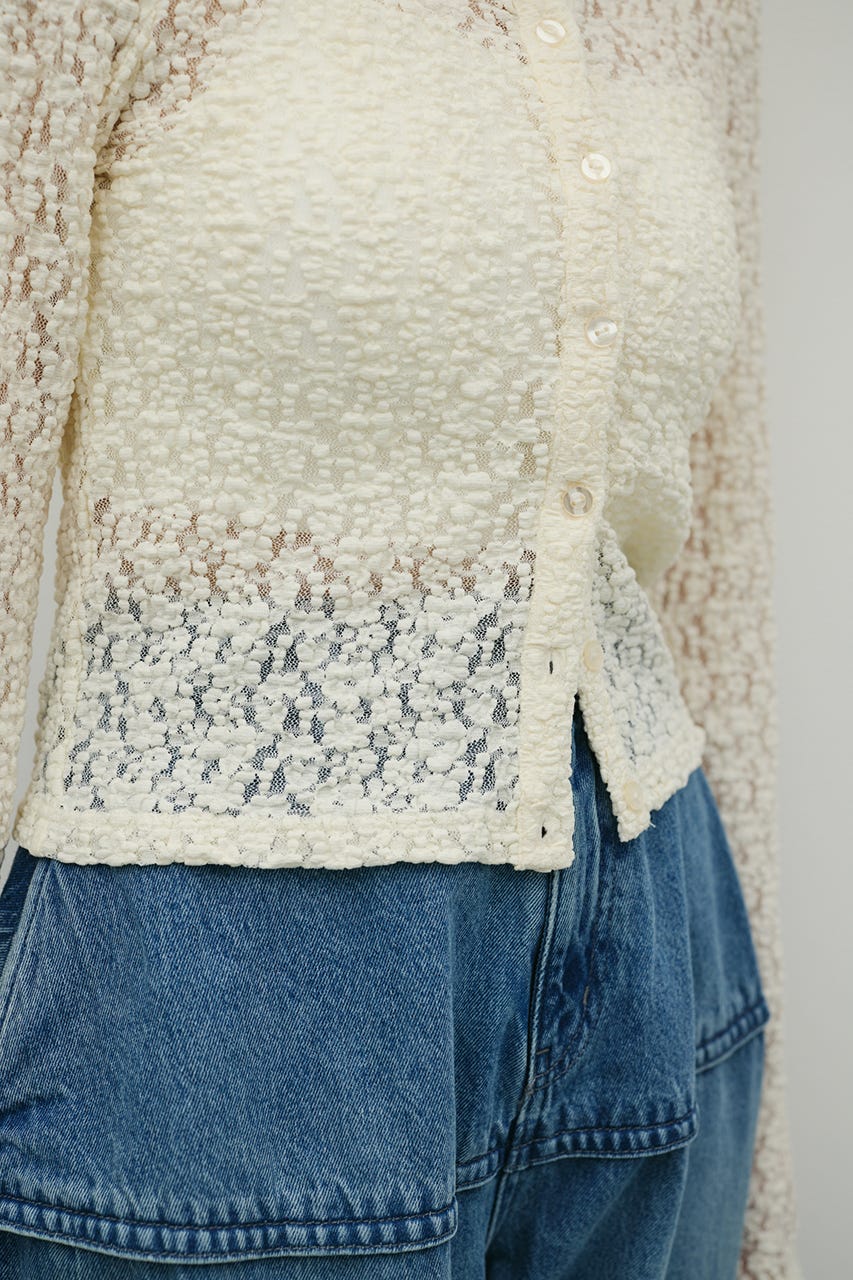 タックショルダーレースカーデ IVOY FREE