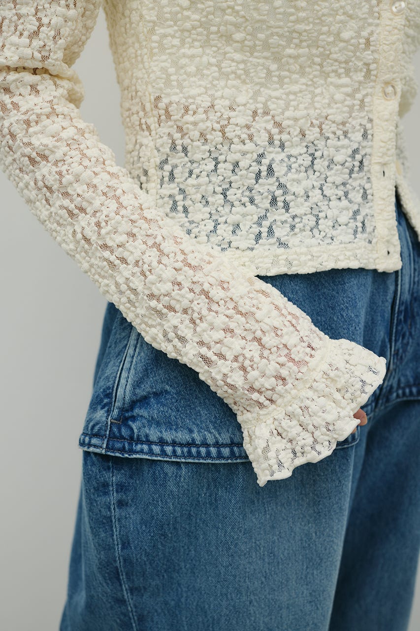 タックショルダーレースカーデ IVOY FREE