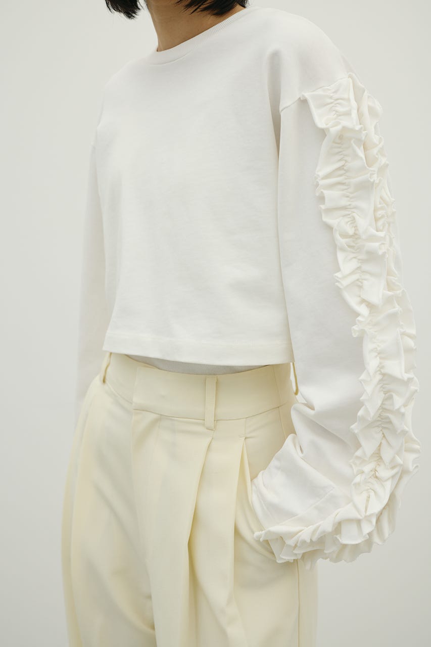 フリルスリーブカットトップ WHT FREE