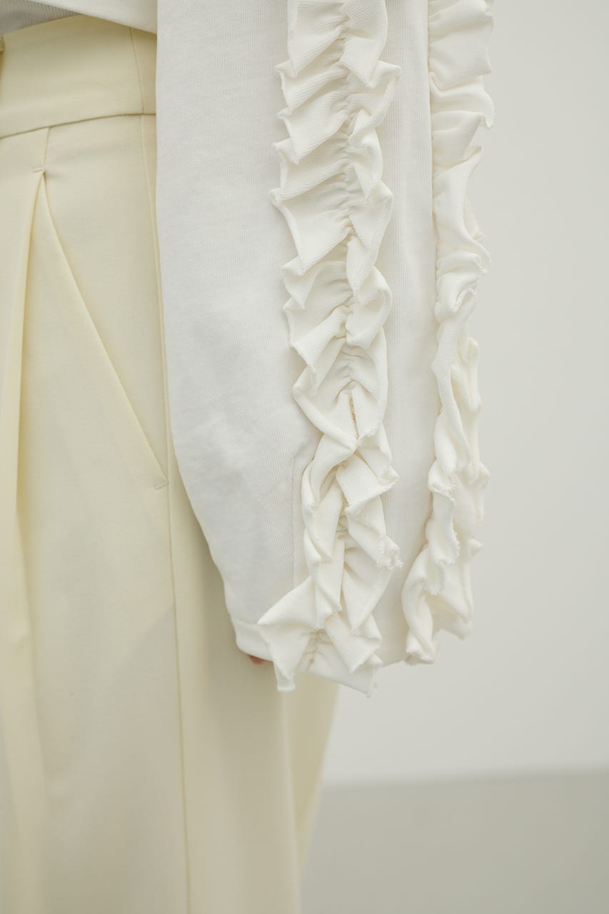 フリルスリーブカットトップ WHT FREE