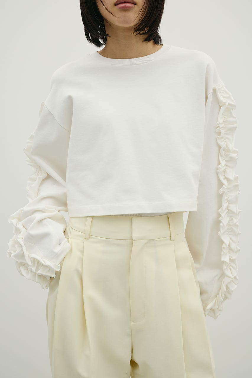 フリルスリーブカットトップ WHT FREE