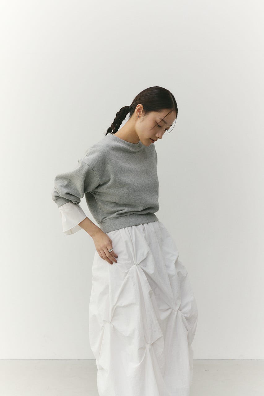 フリルカフスウェットトップ GRY FREE