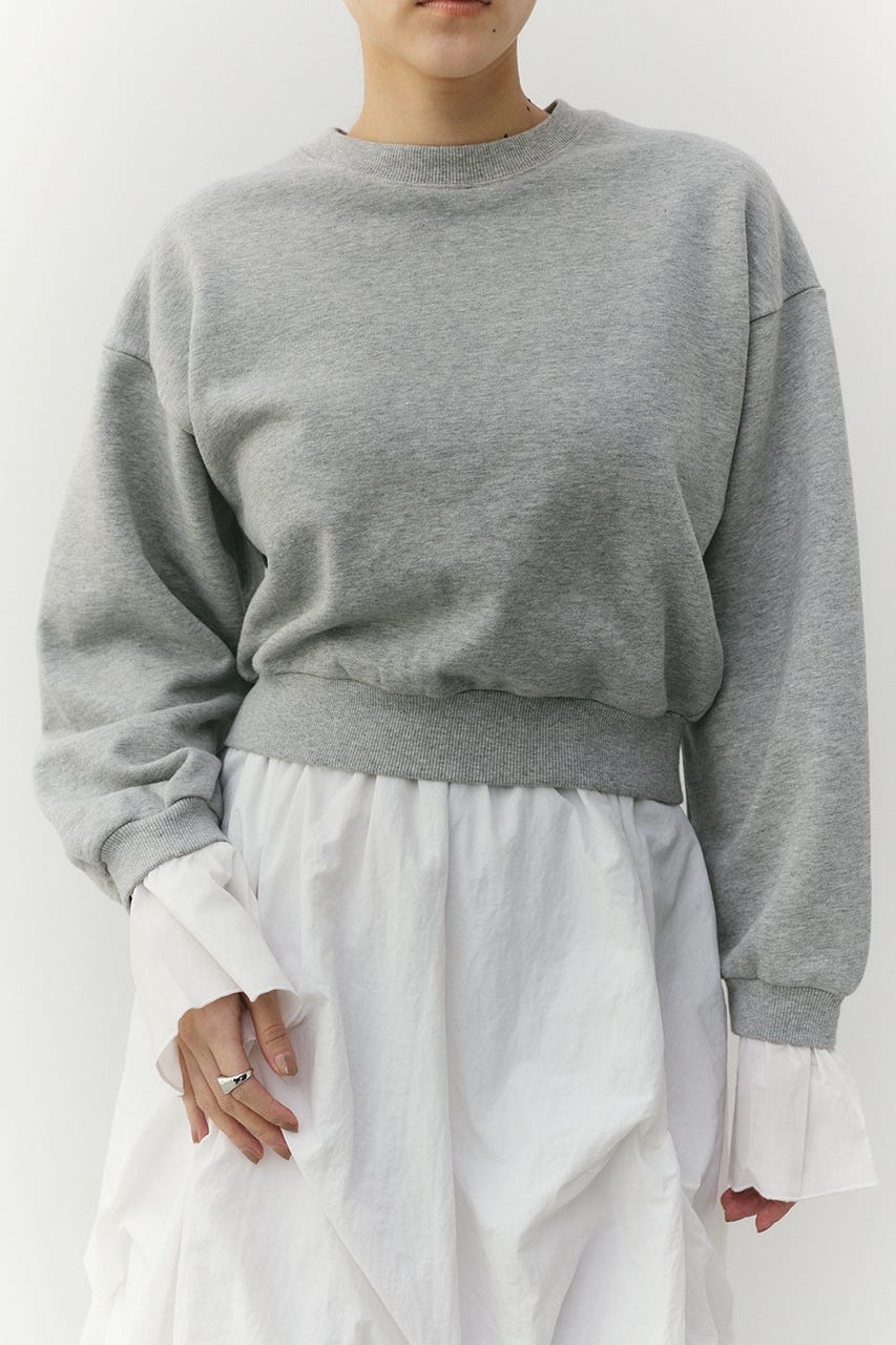 フリルカフスウェットトップ GRY FREE