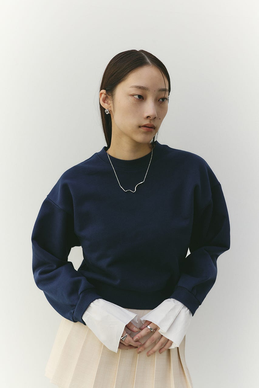 フリルカフスウェットトップ NVY FREE