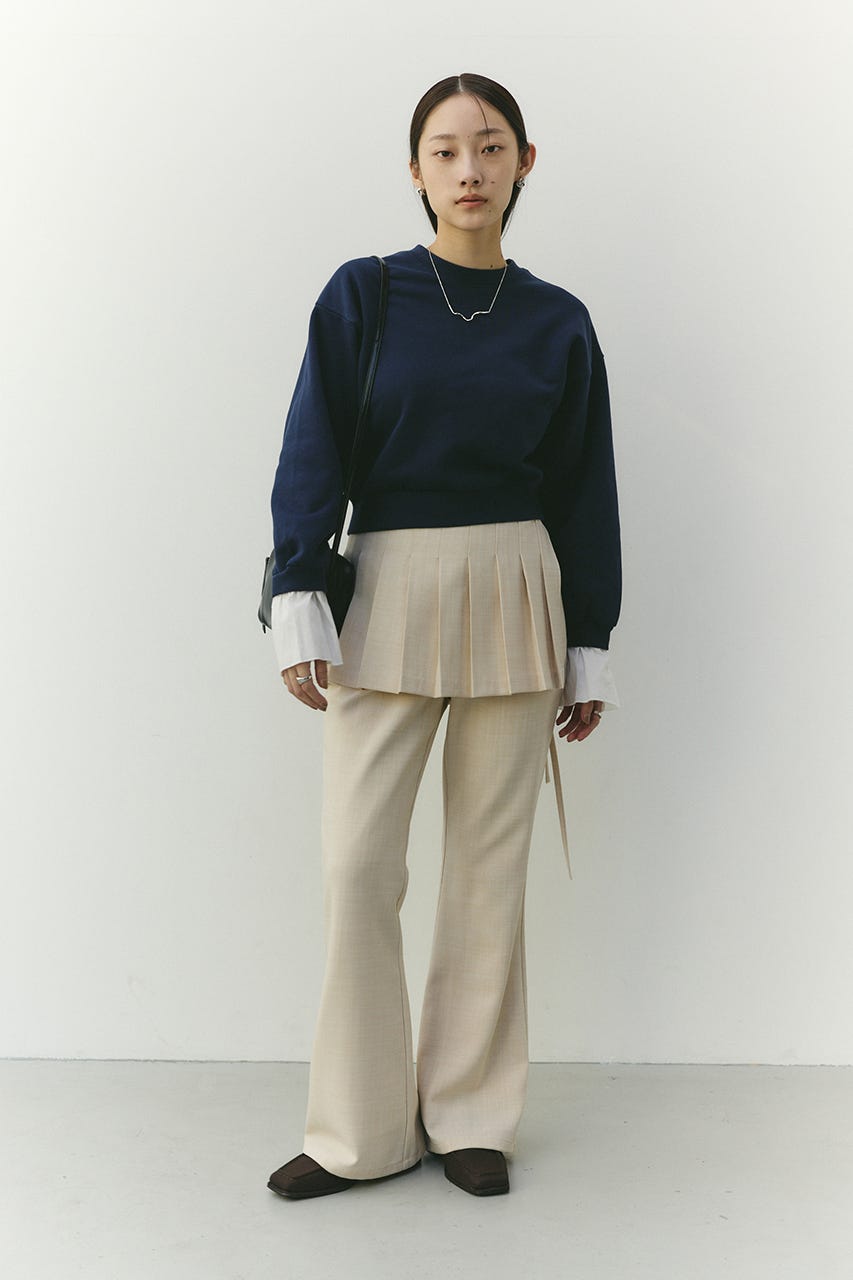 フリルカフスウェットトップ NVY FREE
