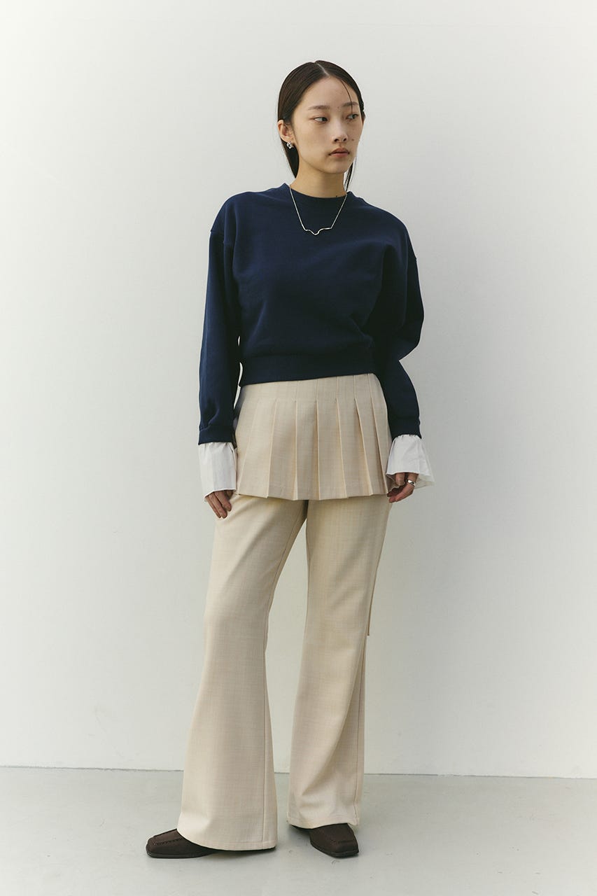 フリルカフスウェットトップ NVY FREE