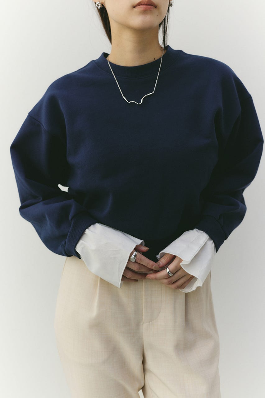 フリルカフスウェットトップ NVY FREE