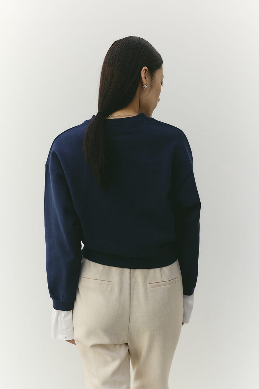 フリルカフスウェットトップ NVY FREE