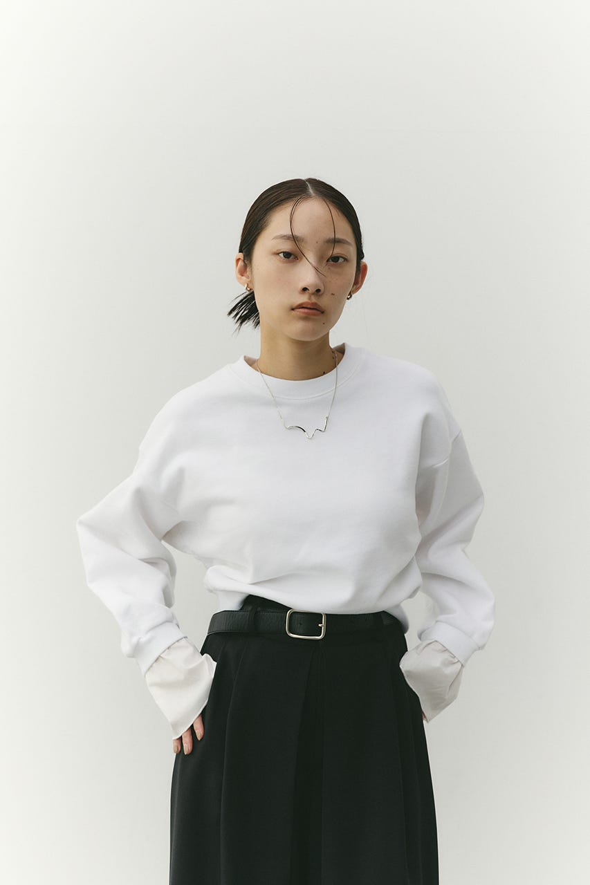 フリルカフスウェットトップ WHT FREE