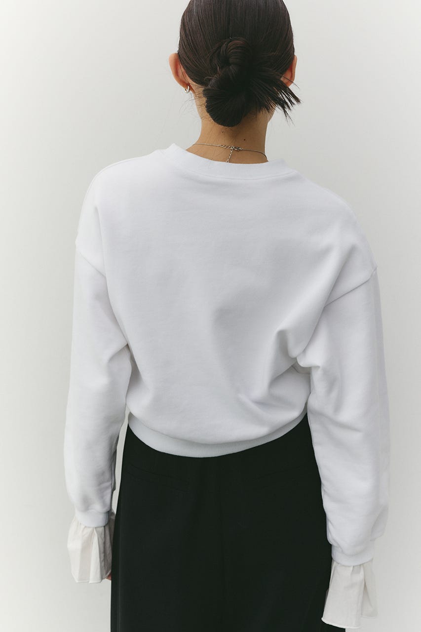 フリルカフスウェットトップ WHT FREE