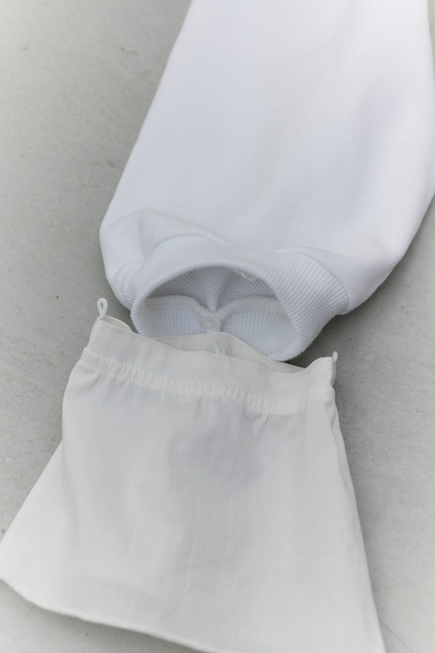 フリルカフスウェットトップ WHT FREE