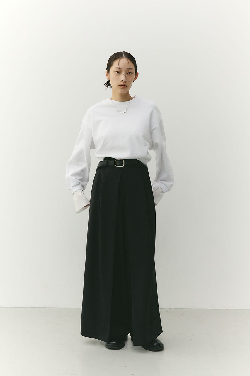 フリルカフスウェットトップ WHT FREE