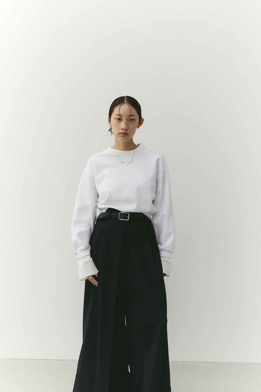 フリルカフスウェットトップ WHT FREE