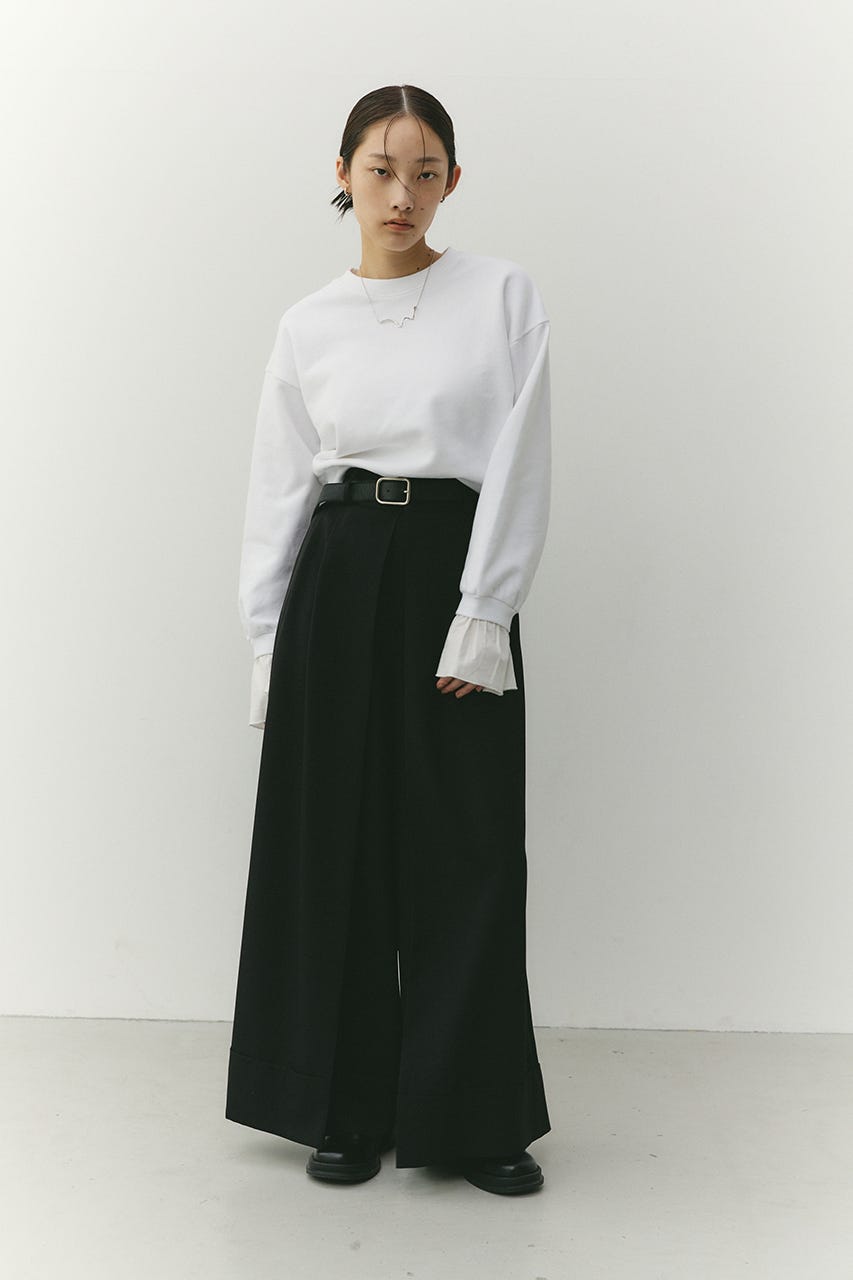 フリルカフスウェットトップ WHT FREE