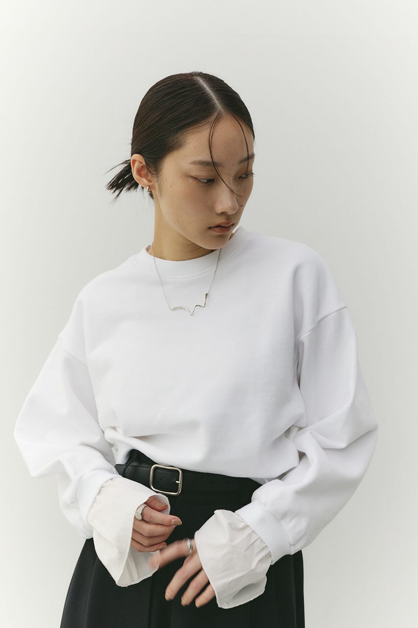 フリルカフスウェットトップ WHT FREE