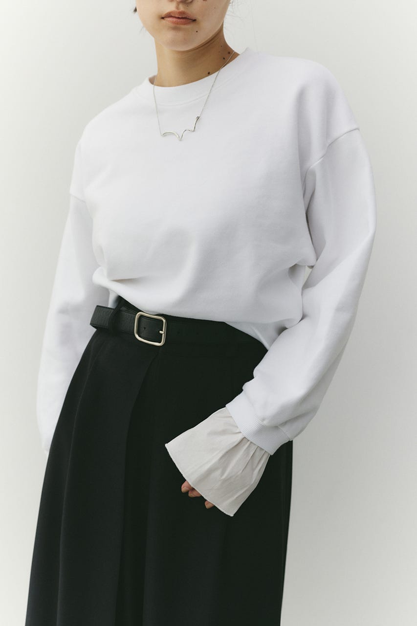 フリルカフスウェットトップ WHT FREE