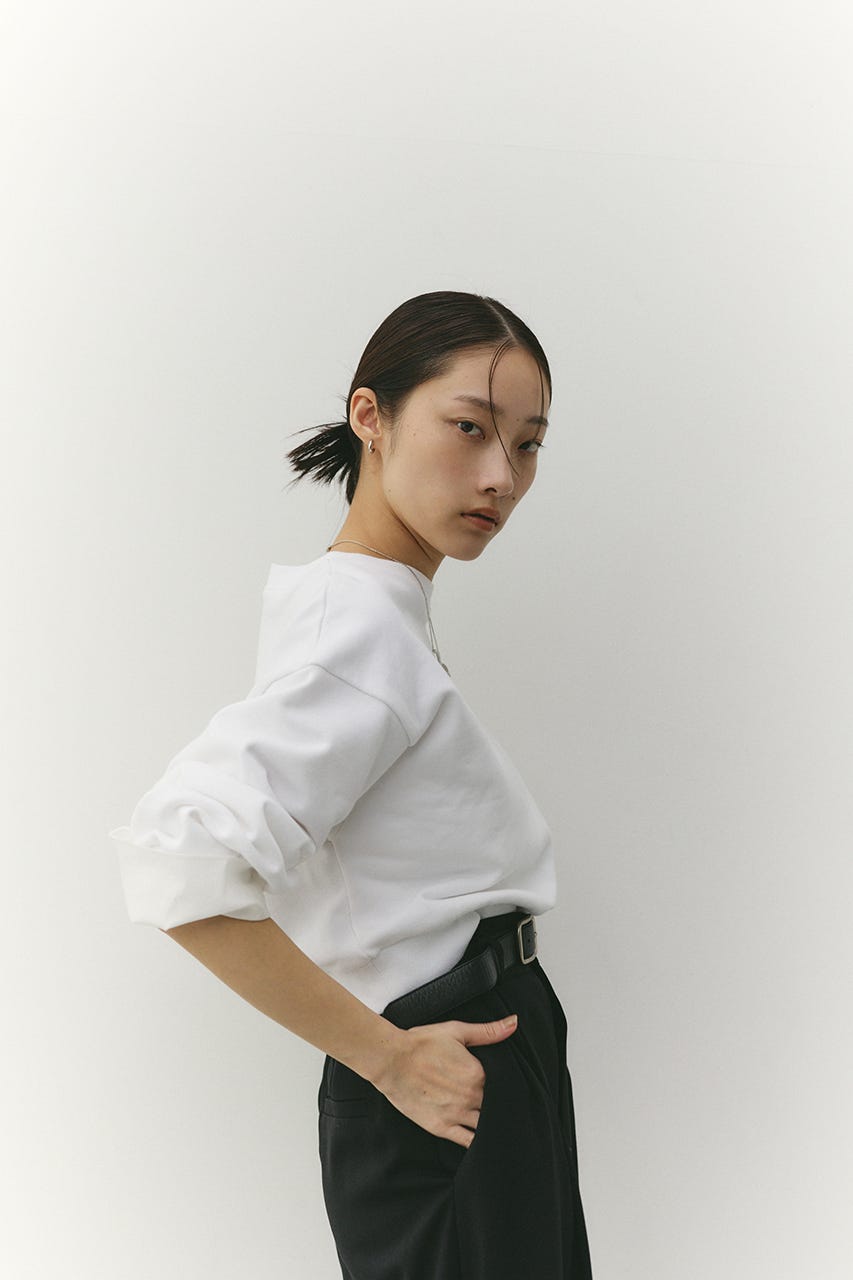 フリルカフスウェットトップ WHT FREE