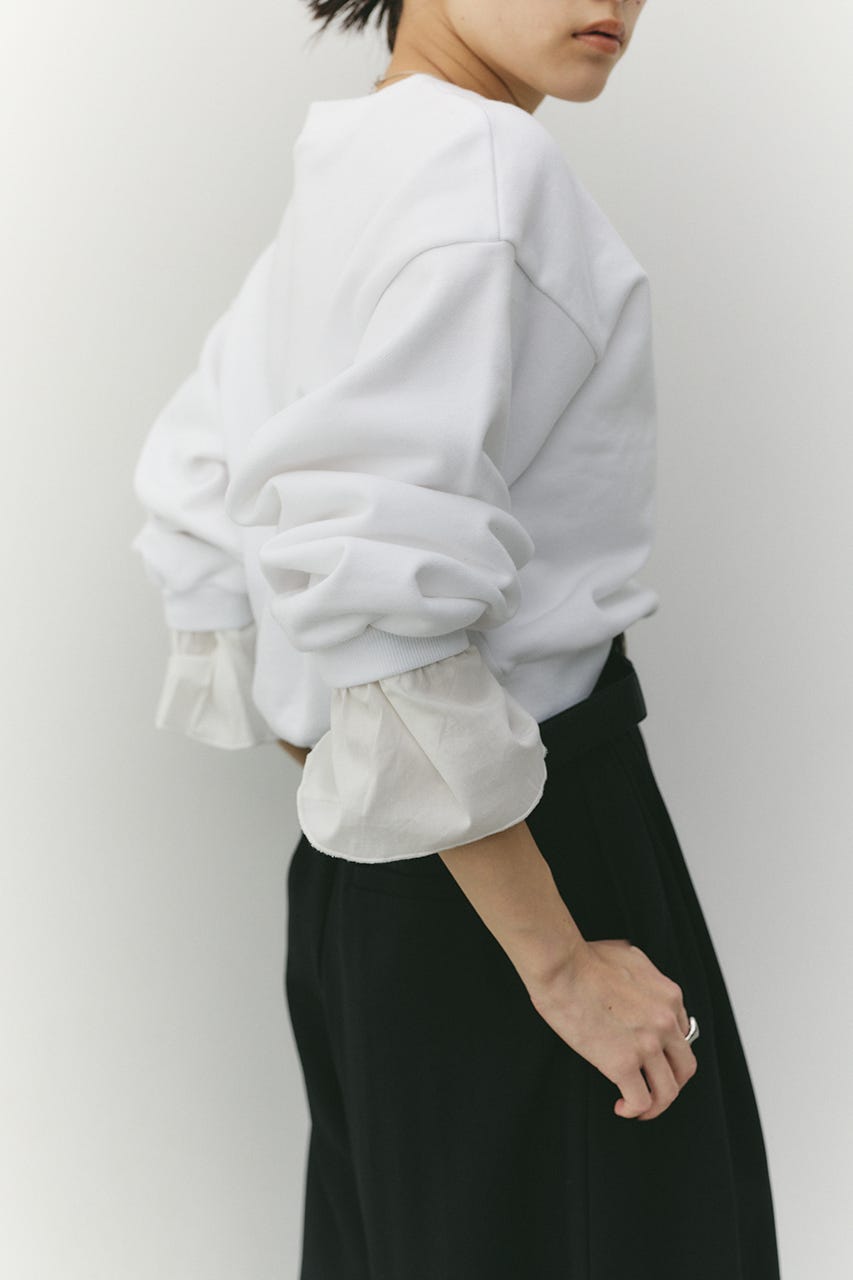 フリルカフスウェットトップ WHT FREE