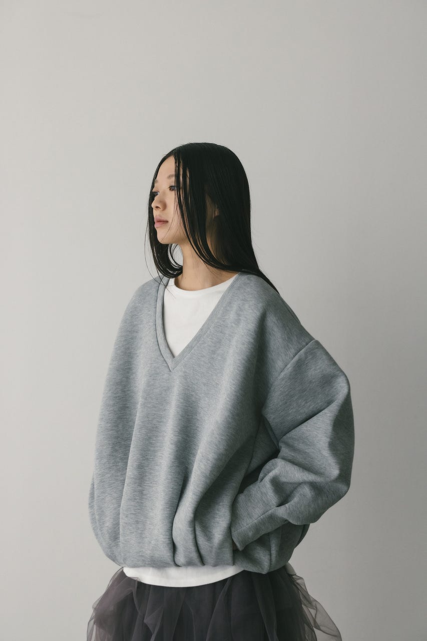 Vネックフォルムダンボールトップ GRY FREE