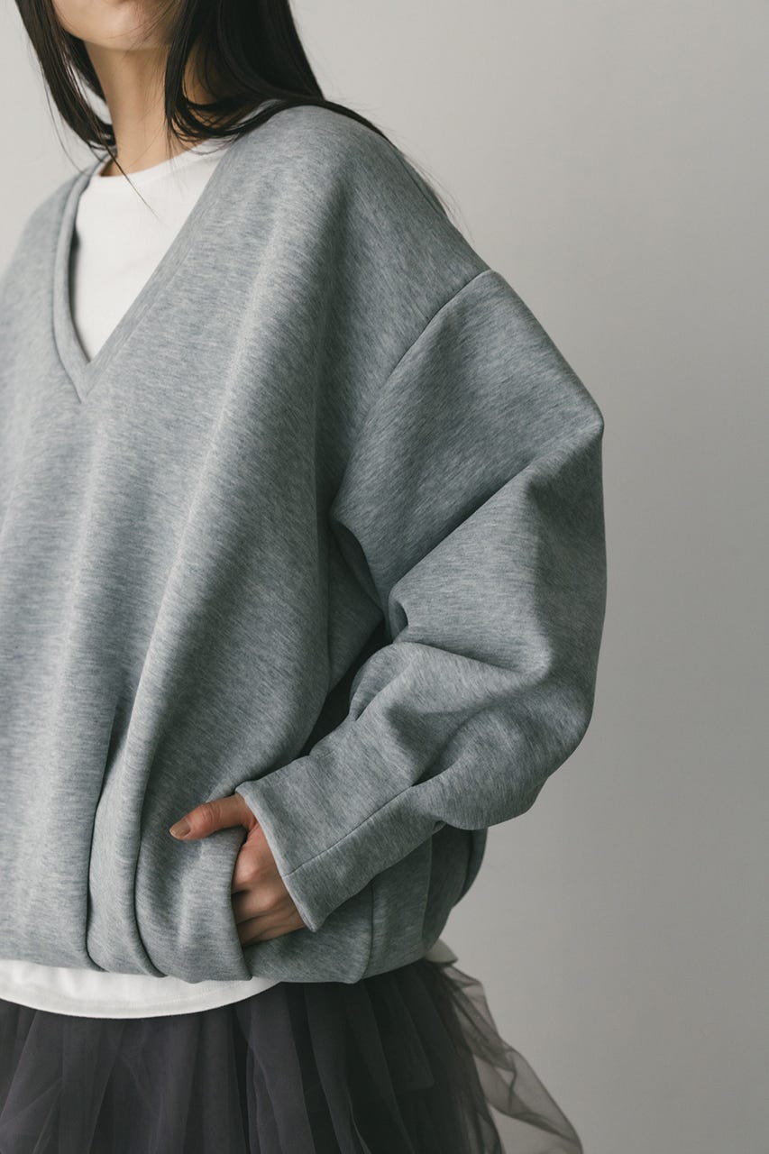 Vネックフォルムダンボールトップ GRY FREE