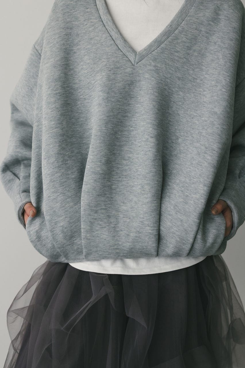 Vネックフォルムダンボールトップ GRY FREE