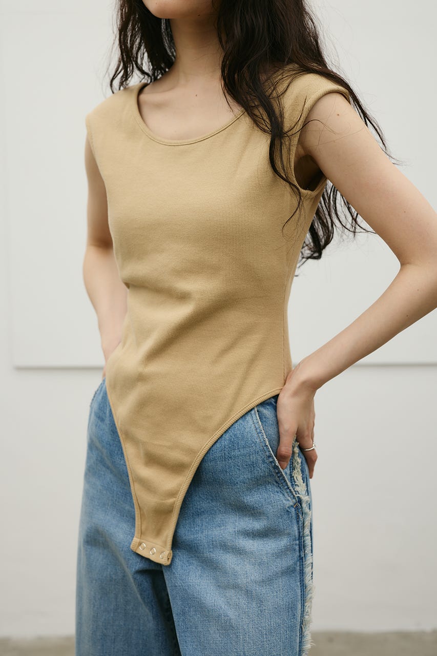 バックオープンボディスーツ BEG M