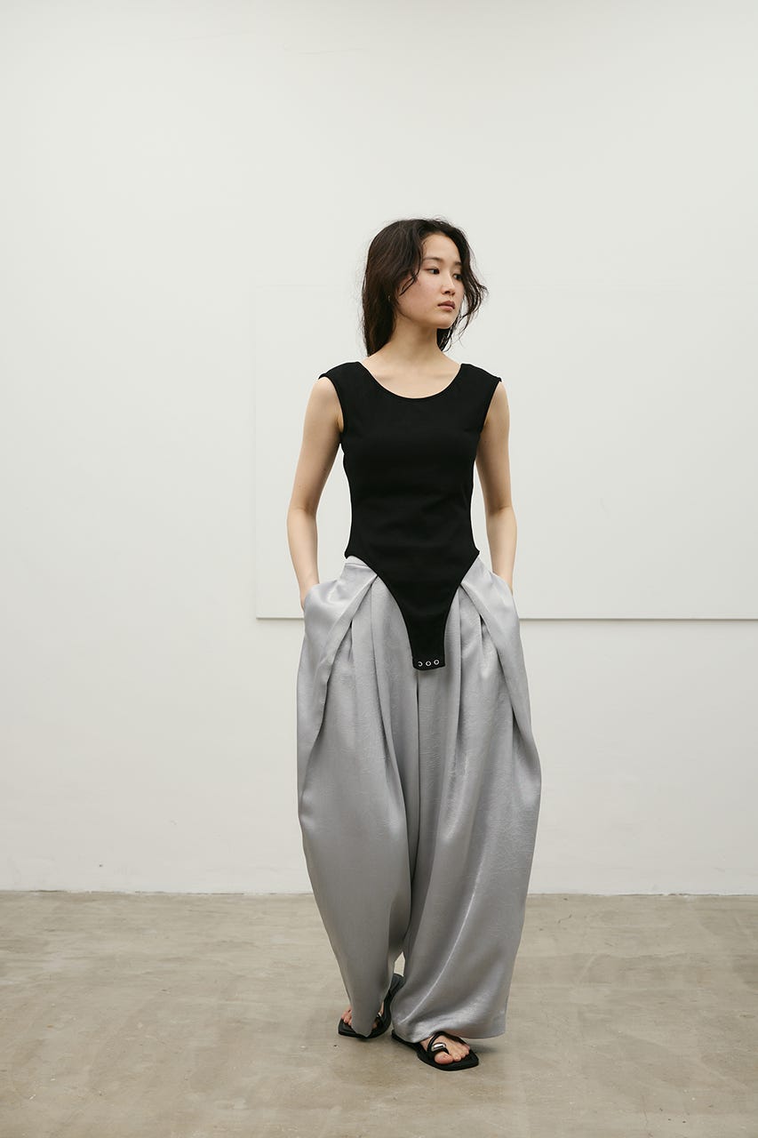 バックオープンボディスーツ BLK S