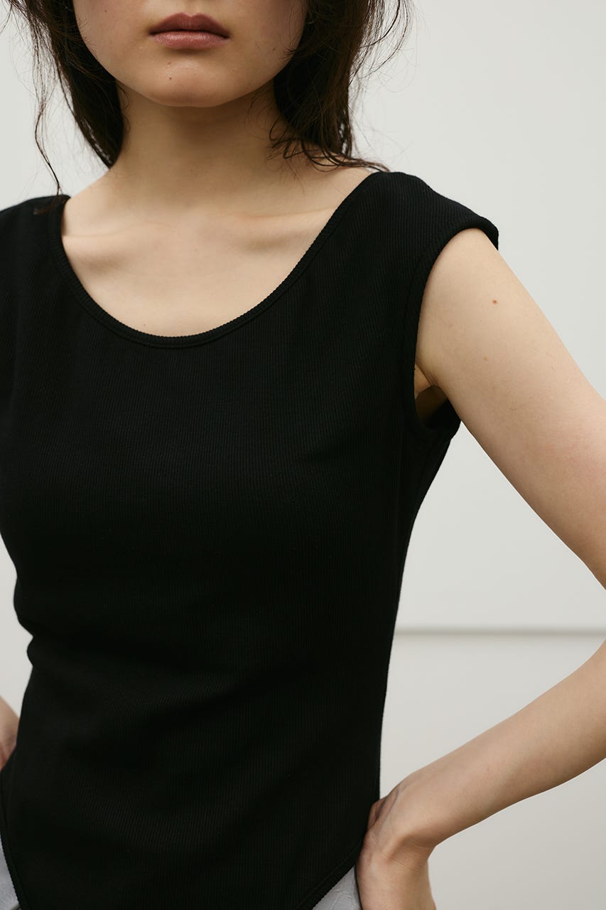 バックオープンボディスーツ BLK S