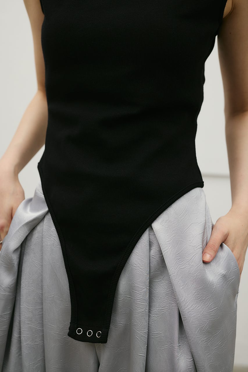 バックオープンボディスーツ BLK S