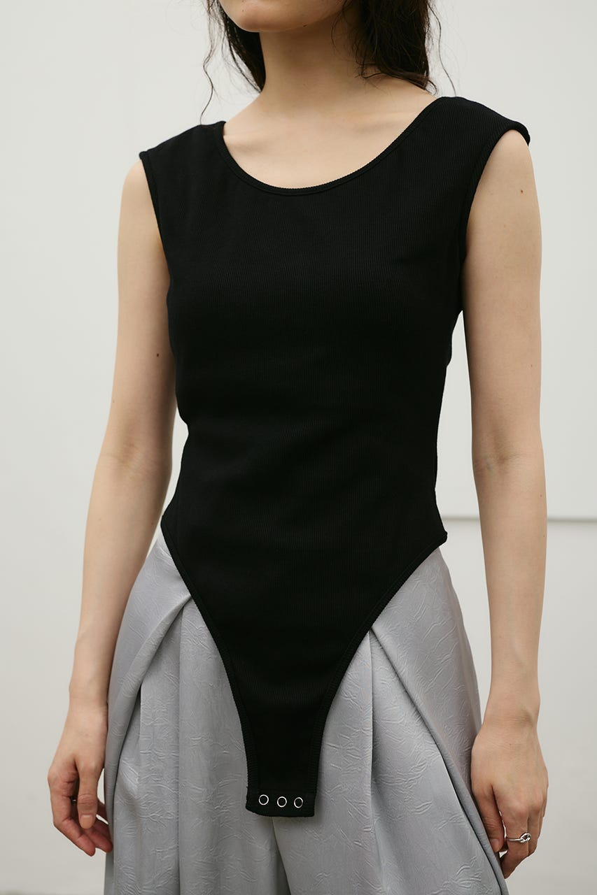 バックオープンボディスーツ BLK S