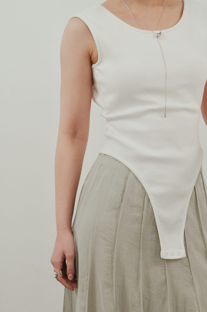 バックオープンボディスーツ WHT M