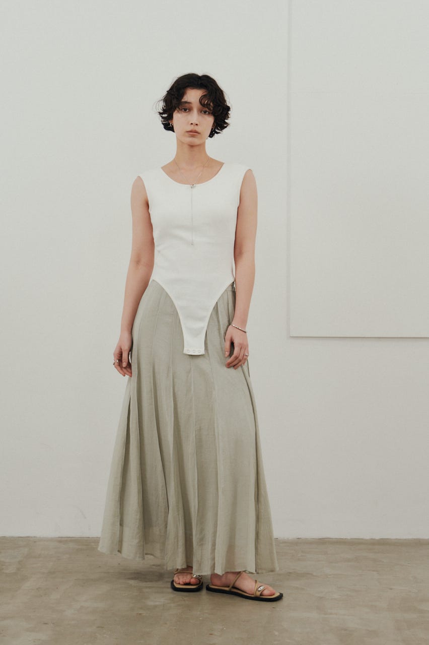 バックオープンボディスーツ WHT M