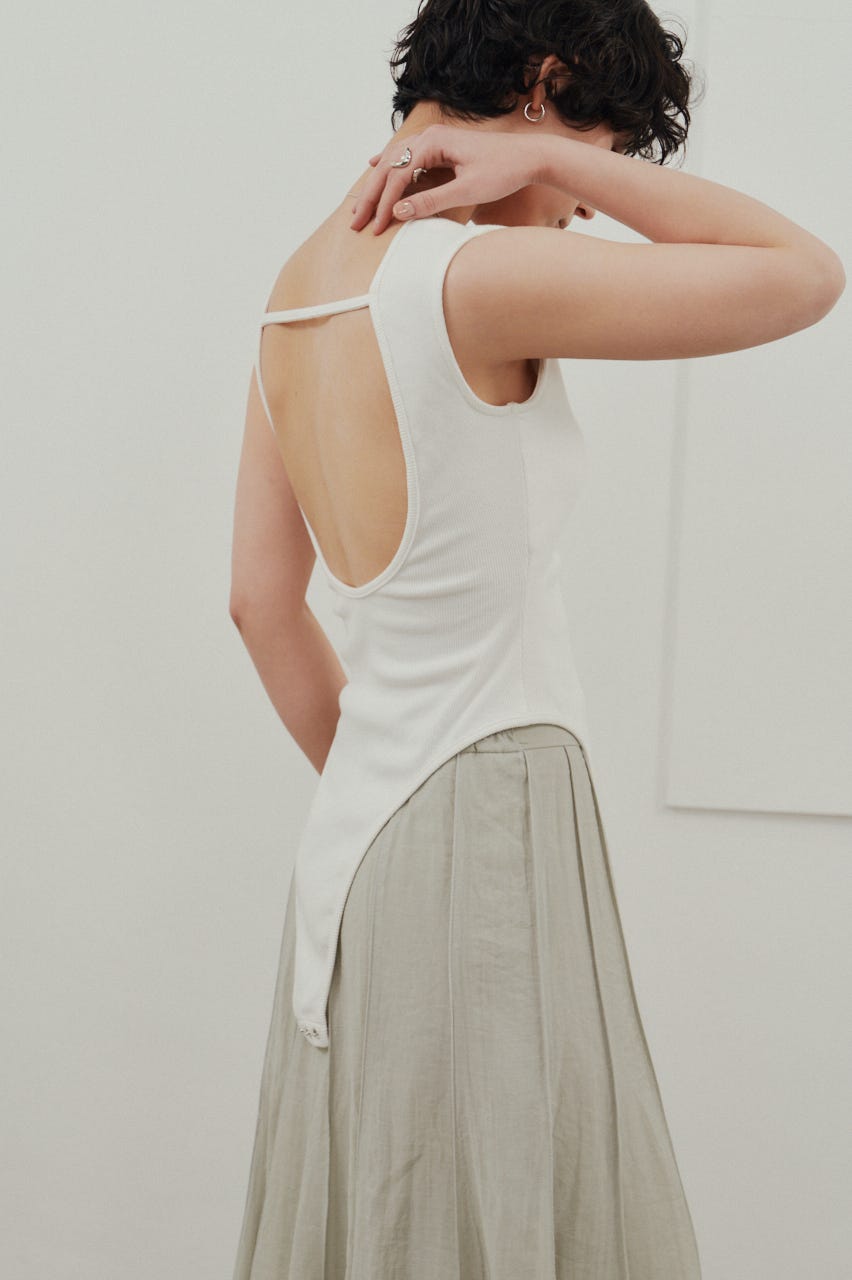 バックオープンボディスーツ WHT M