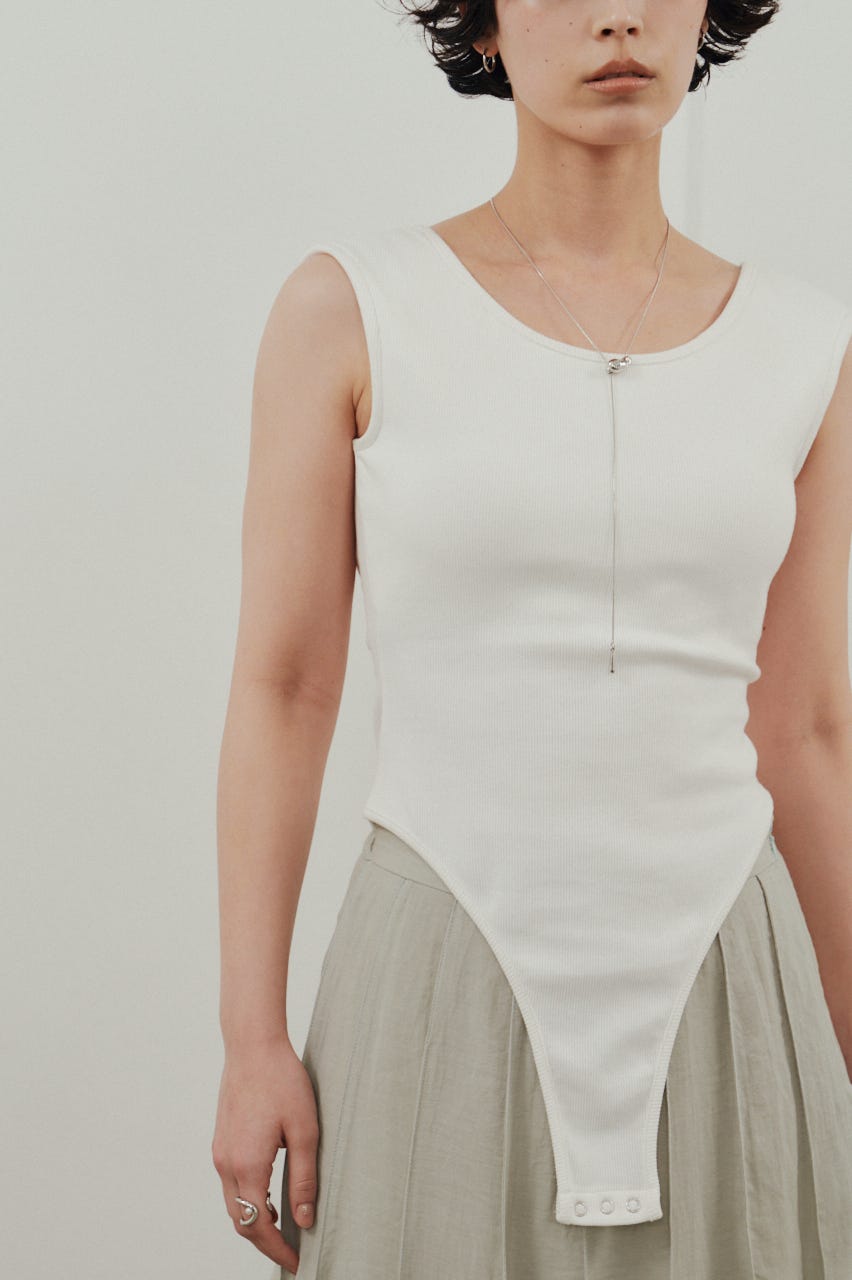 バックオープンボディスーツ WHT M