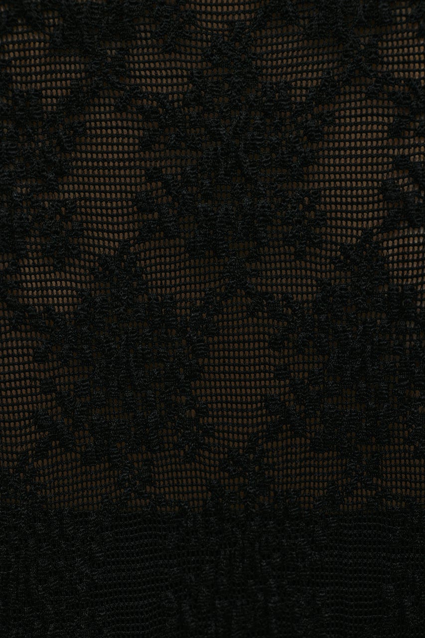 ジャガードレースカットトップ BLK FREE