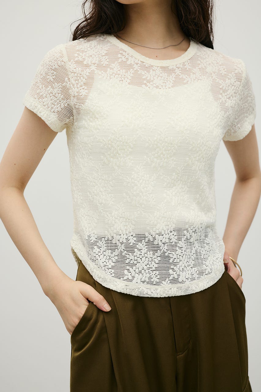 STYLEMIXER | ジャガードレースカットトップ (Tシャツ・カットソー