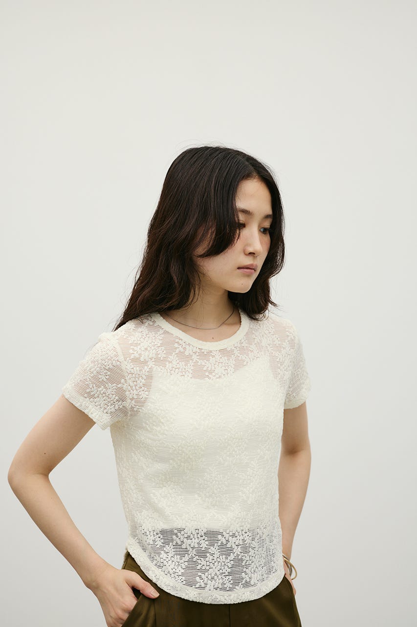 STYLEMIXER | ジャガードレースカットトップ (Tシャツ・カットソー