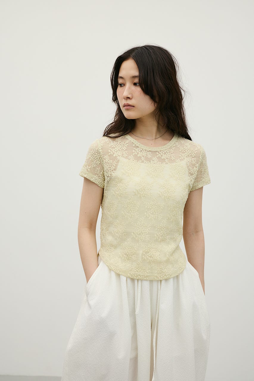 ジャガードレースカットトップ MINT FREE