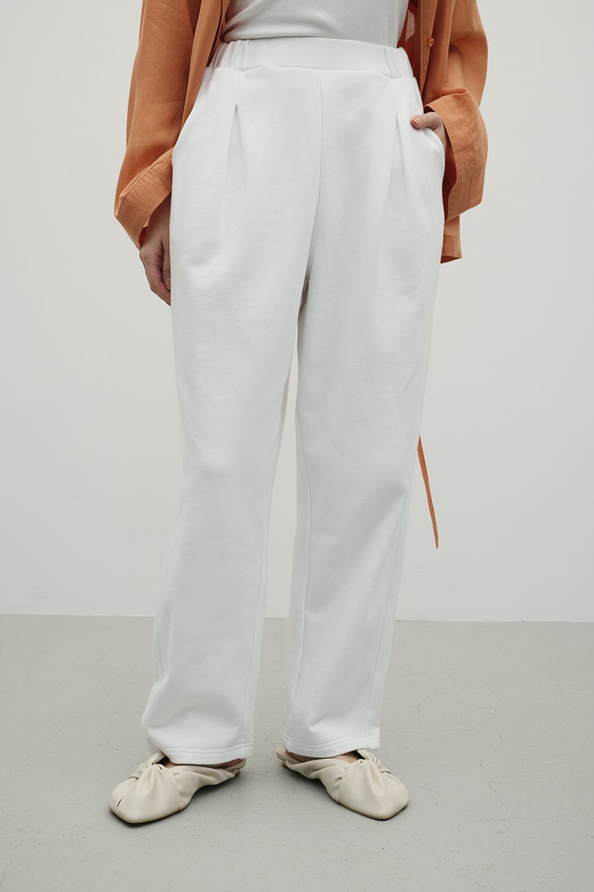 タックバレルスウェットパンツ WHT M