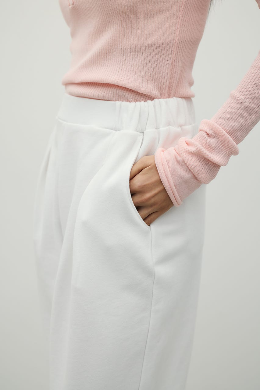タックバレルスウェットパンツ WHT M