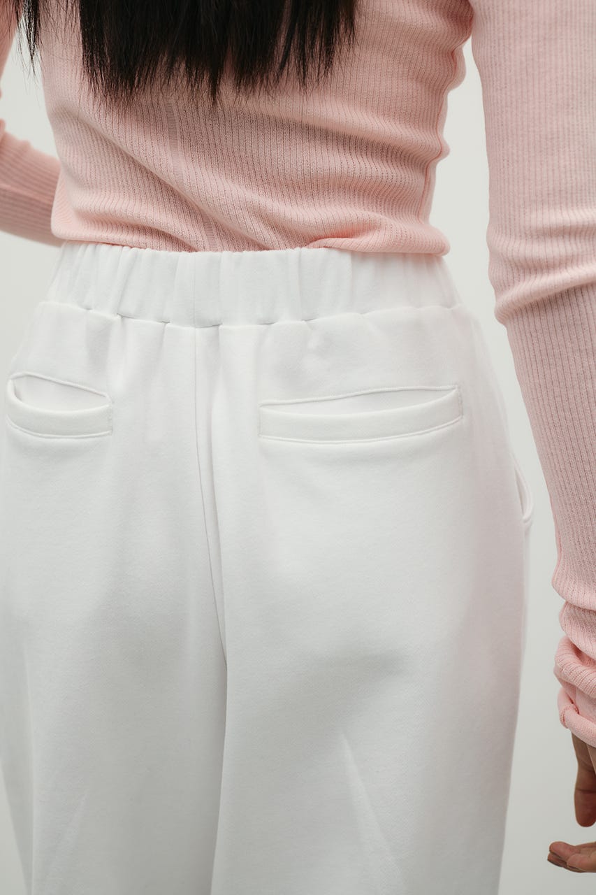 タックバレルスウェットパンツ WHT M