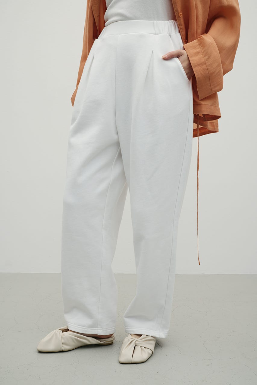 タックバレルスウェットパンツ WHT M