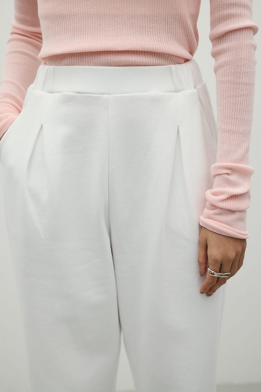 タックバレルスウェットパンツ WHT M
