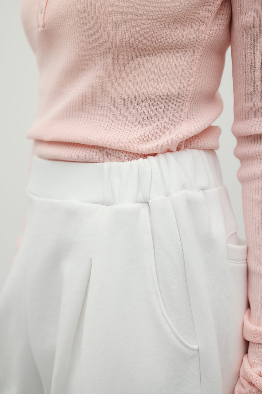 タックバレルスウェットパンツ WHT M