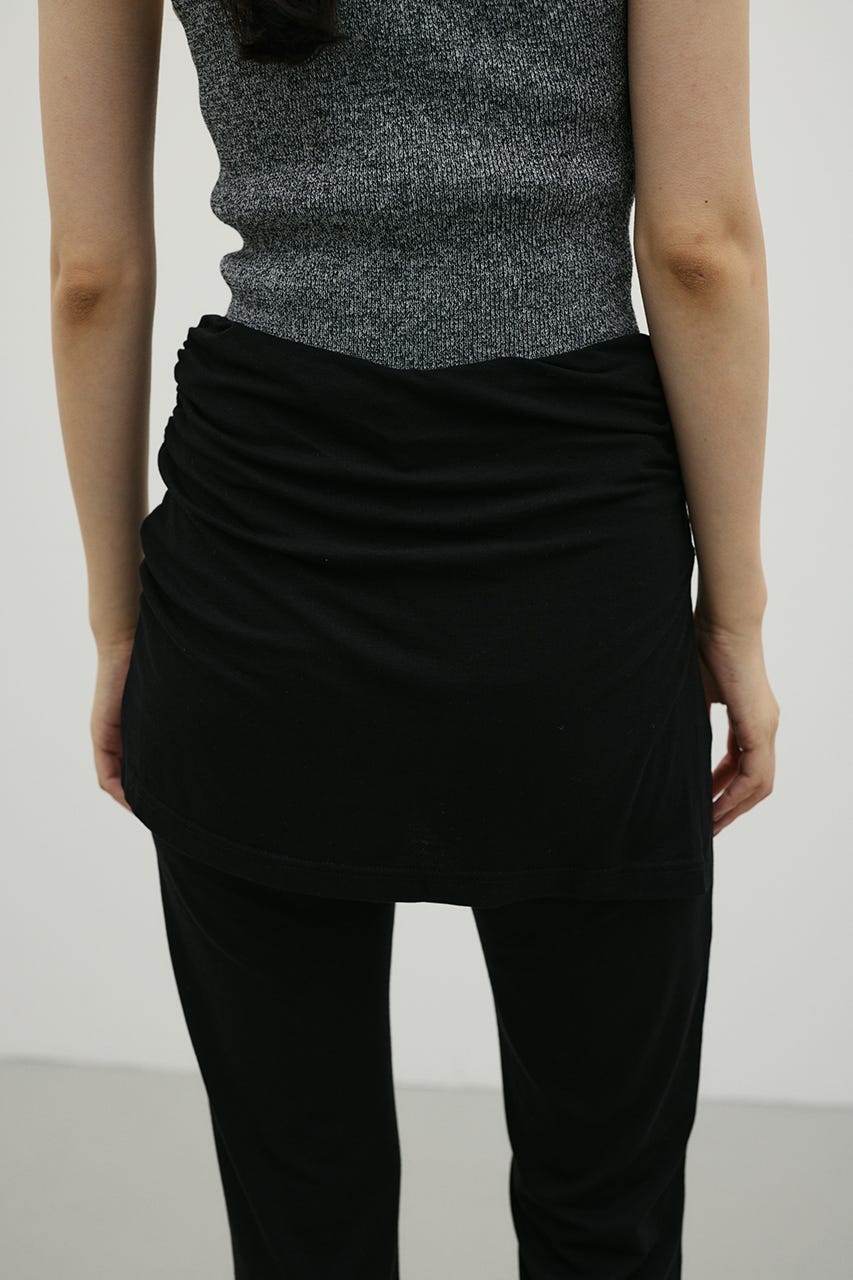レイヤードカットフレアパンツ BLK M