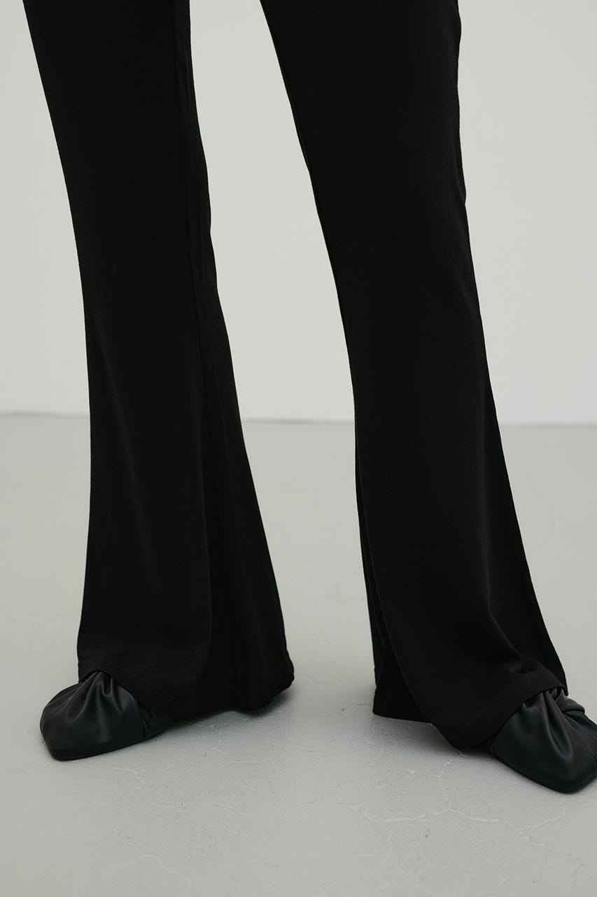 レイヤードカットフレアパンツ BLK M