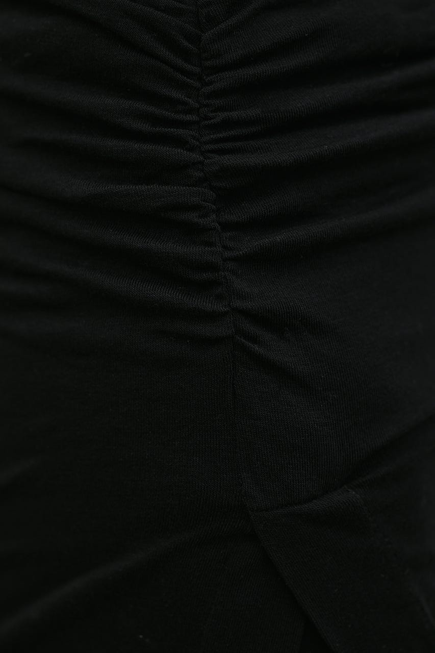 レイヤードカットフレアパンツ BLK M